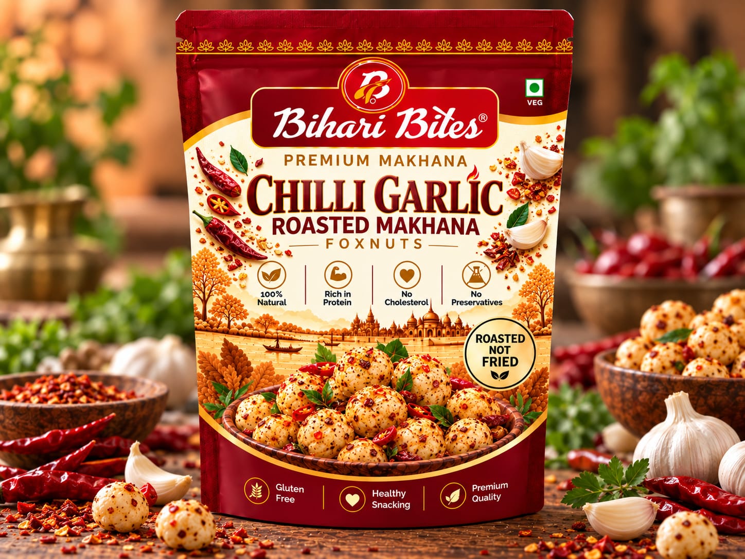 Chilli Garlic Roasted Makhana