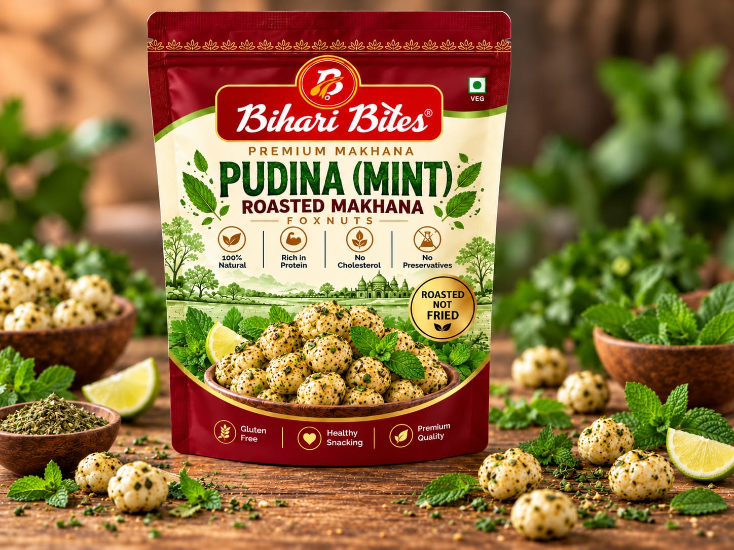 Pudina (Mint) Roasted Makhana