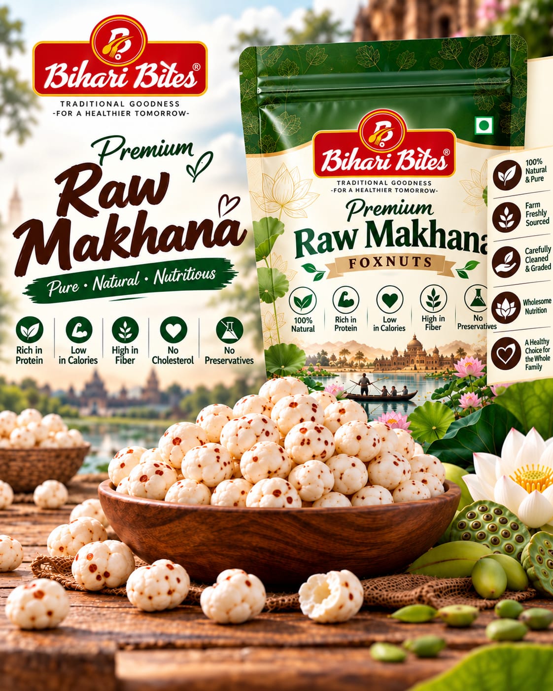 4+ Suta Standard Raw Makhana